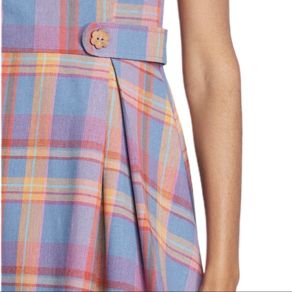 NWT ModCloth Sixties Plaid Retro Sleeveless Dress - Picture 4 of 7